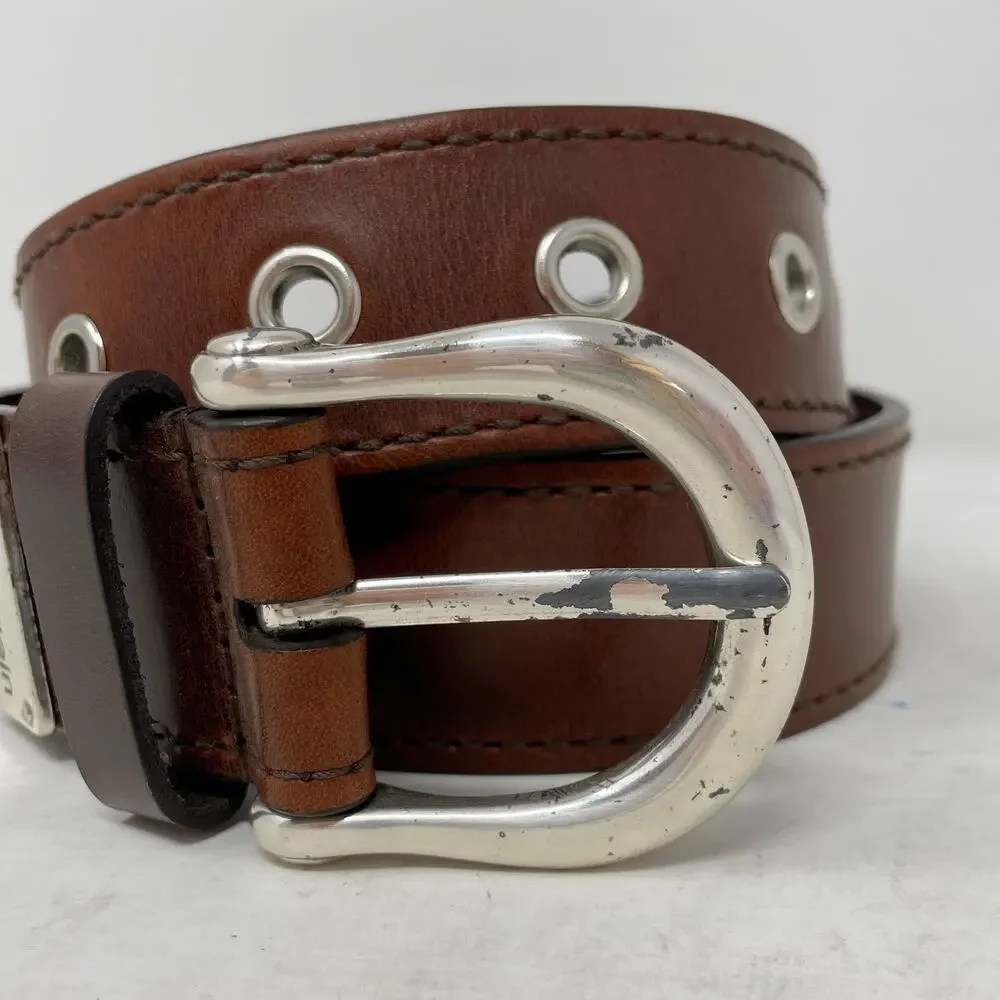 Calvin Klein Vintage Y2K Brown Leather Belt Size Small
